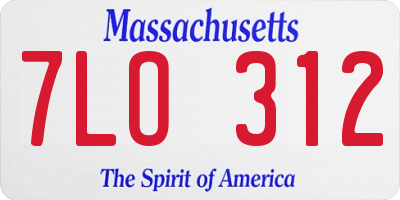 MA license plate 7LO312