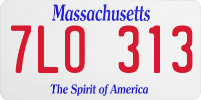 MA license plate 7LO313
