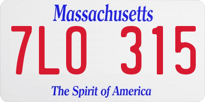 MA license plate 7LO315