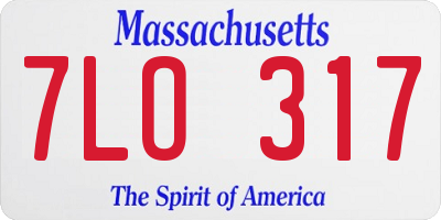 MA license plate 7LO317