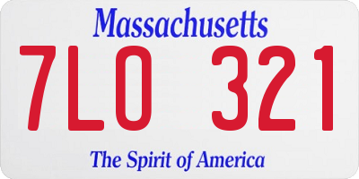 MA license plate 7LO321