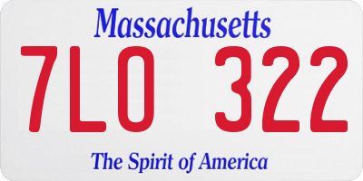 MA license plate 7LO322