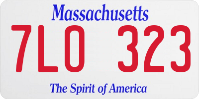 MA license plate 7LO323