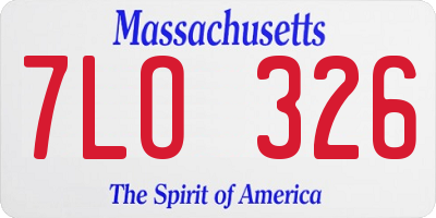 MA license plate 7LO326