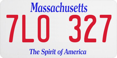 MA license plate 7LO327