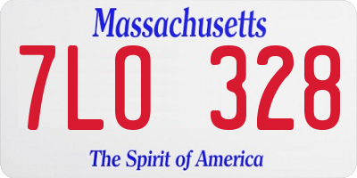 MA license plate 7LO328