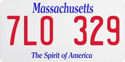 MA license plate 7LO329