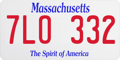MA license plate 7LO332