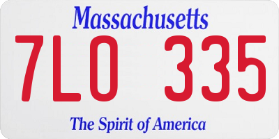 MA license plate 7LO335