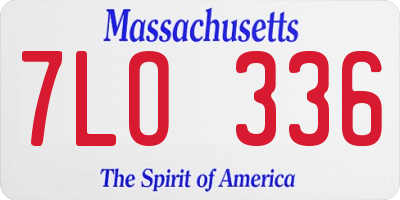 MA license plate 7LO336