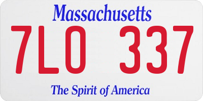 MA license plate 7LO337