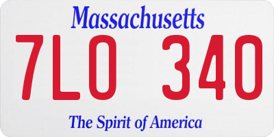 MA license plate 7LO340