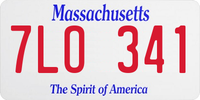 MA license plate 7LO341