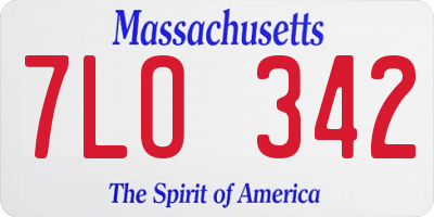 MA license plate 7LO342