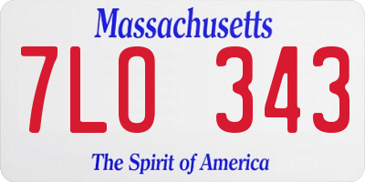 MA license plate 7LO343