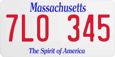 MA license plate 7LO345
