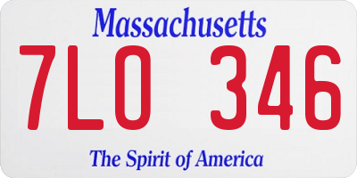 MA license plate 7LO346