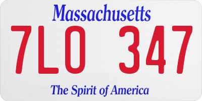 MA license plate 7LO347
