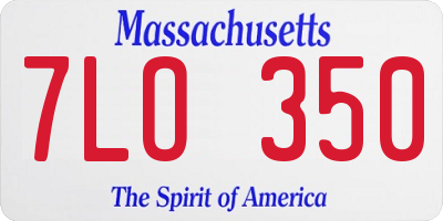 MA license plate 7LO350