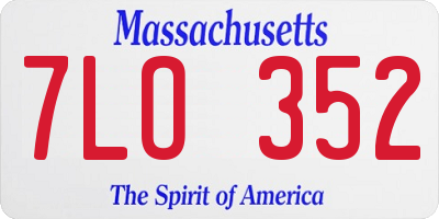 MA license plate 7LO352