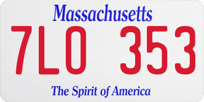 MA license plate 7LO353
