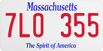 MA license plate 7LO355