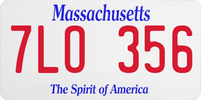 MA license plate 7LO356