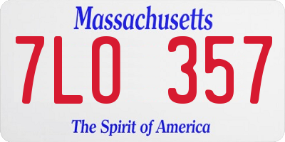 MA license plate 7LO357