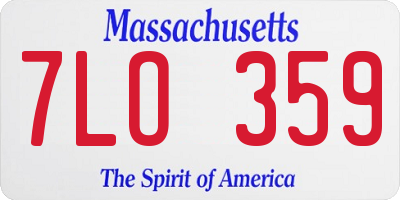 MA license plate 7LO359