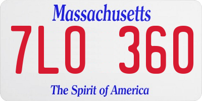 MA license plate 7LO360