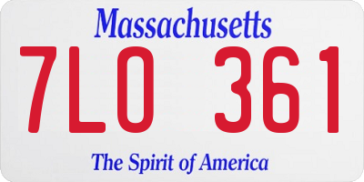MA license plate 7LO361