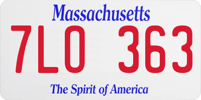 MA license plate 7LO363