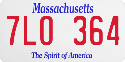 MA license plate 7LO364