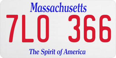 MA license plate 7LO366