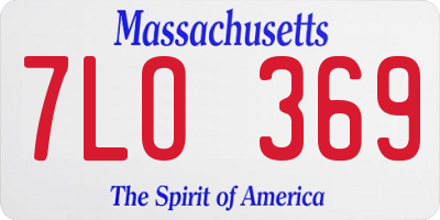 MA license plate 7LO369