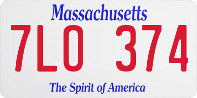 MA license plate 7LO374