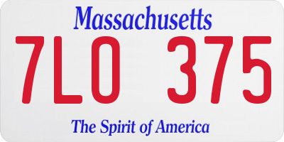 MA license plate 7LO375