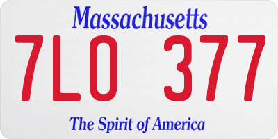 MA license plate 7LO377