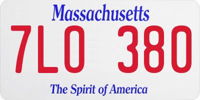 MA license plate 7LO380
