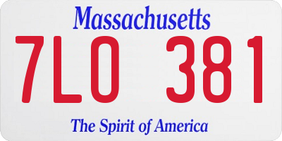 MA license plate 7LO381