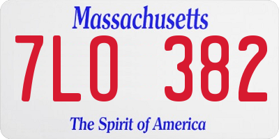 MA license plate 7LO382