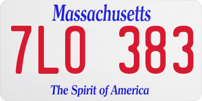 MA license plate 7LO383