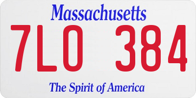 MA license plate 7LO384