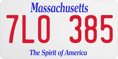 MA license plate 7LO385