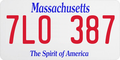 MA license plate 7LO387