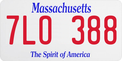 MA license plate 7LO388