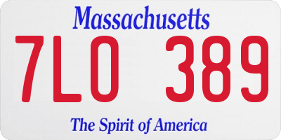 MA license plate 7LO389