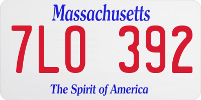 MA license plate 7LO392