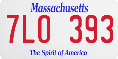 MA license plate 7LO393