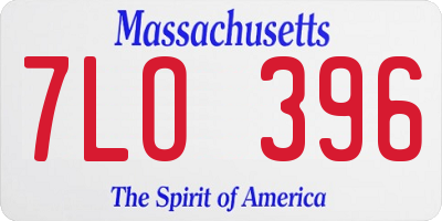 MA license plate 7LO396